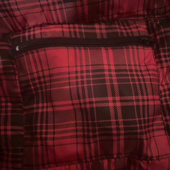 Vintage LL BEAN Red/Black Plaid Goose Down Packable Puffer - Picture 9 of 9